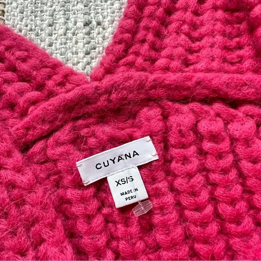 Cuyana Pinm Wool Alpaca Blend V-Neck Chunky Knit Slouchy Sweater Women’s XS / S - Picture 7 of 8
